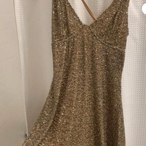 Free People gold mini dress XS